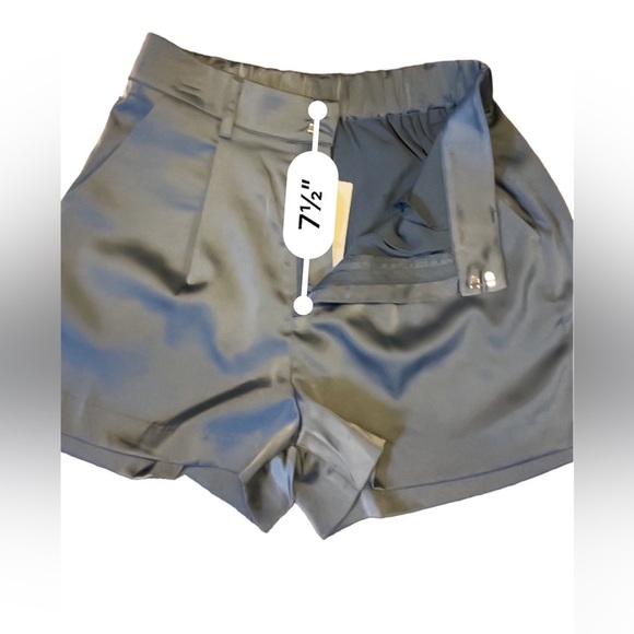 Satin Pleated Shorts - Picture 8 of 10